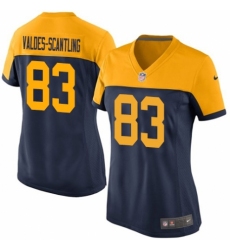 Women's Nike Green Bay Packers #83 Marquez Valdes-Scantling Limited Navy Blue Alternate NFL Jersey
