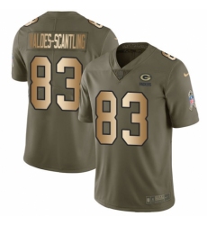 Youth Nike Green Bay Packers #83 Marquez Valdes-Scantling Limited Olive/Gold 2017 Salute to Service NFL Jersey