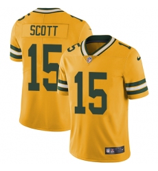 Men's Nike Green Bay Packers #15 JK Scott Elite Gold Rush Vapor Untouchable NFL Jersey
