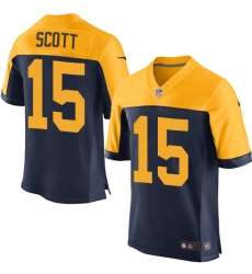 Men's Nike Green Bay Packers #15 JK Scott Elite Navy Blue Alternate NFL Jersey