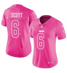 Women's Nike Green Bay Packers #6 JK Scott Limited Pink Rush Fashion NFL Jersey