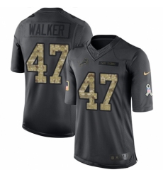 Youth Nike Detroit Lions #47 Tracy Walker Limited Black 2016 Salute to Service NFL Jersey