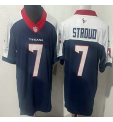 Men's Houston Texans #7 CJ Stroud Navy Blue Limited Thanksgiving Fashion FUSE Jersey