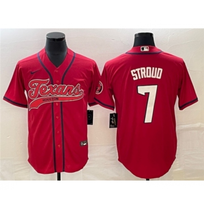 Men's Houston Texans #7 C.J. Stroud Red Cool Base Stitched Baseball Jersey