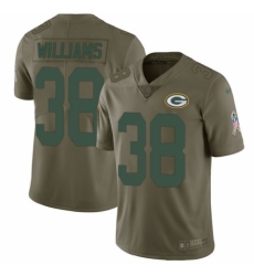 Men's Nike Green Bay Packers #38 Tramon Williams Limited Olive 2017 Salute to Service NFL Jersey