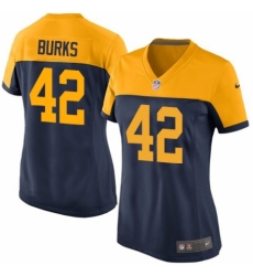 Women's Nike Green Bay Packers #42 Oren Burks Game Navy Blue Alternate NFL Jersey