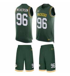 Men's Nike Green Bay Packers #96 Muhammad Wilkerson Limited Green Tank Top Suit NFL Jersey