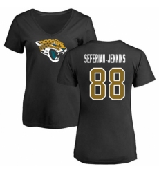 NFL Women's Nike Jacksonville Jaguars #88 Austin Seferian-Jenkins Black Name & Number Logo Slim Fit T-Shirt
