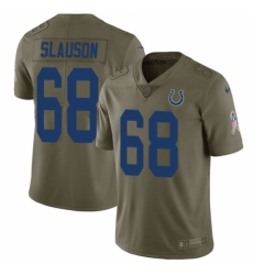 Youth Nike Indianapolis Colts #68 Matt Slauson Limited Olive 2017 Salute to Service NFL Jersey