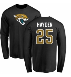NFL Nike Jacksonville Jaguars #25 D.J. Hayden Black Name & Number Logo Long Sleeve T-Shirt