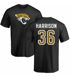 NFL Nike Jacksonville Jaguars #36 Ronnie Harrison Black Name & Number Logo T-Shirt