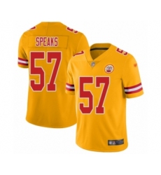 Men's Kansas City Chiefs #57 Breeland Speaks Limited Gold Inverted Legend Football Jersey