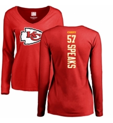 NFL Women's Nike Kansas City Chiefs #57 Breeland Speaks Red Backer Slim Fit Long Sleeve T-Shirt