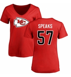 NFL Women's Nike Kansas City Chiefs #57 Breeland Speaks Red Name & Number Logo Slim Fit T-Shirt