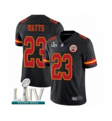Men's Kansas City Chiefs #23 Armani Watts Limited Black Rush Vapor Untouchable Super Bowl LIV Bound Football Jersey