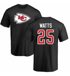NFL Nike Kansas City Chiefs #25 Armani Watts Black Name & Number Logo T-Shirt