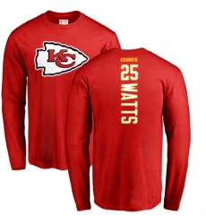 NFL Nike Kansas City Chiefs #25 Armani Watts Red Backer Long Sleeve T-Shirt