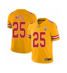 Women's Kansas City Chiefs #25 Armani Watts Limited Gold Inverted Legend Football Jersey