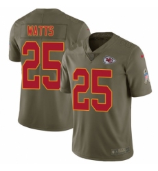 Youth Nike Kansas City Chiefs #25 Armani Watts Limited Olive 2017 Salute to Service NFL Jersey