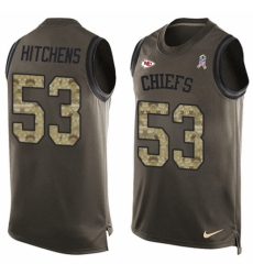 Men's Nike Kansas City Chiefs #53 Anthony Hitchens Limited Green Salute to Service Tank Top NFL Jersey
