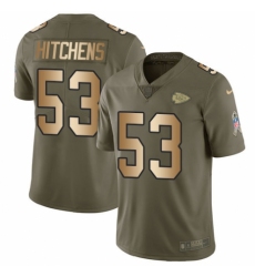 Men's Nike Kansas City Chiefs #53 Anthony Hitchens Limited Olive/Gold 2017 Salute to Service NFL Jersey