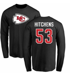 NFL Nike Kansas City Chiefs #53 Anthony Hitchens Black Name & Number Logo Long Sleeve T-Shirt