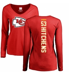 NFL Nike Kansas City Chiefs #53 Anthony Hitchens Red Name & Number Logo T-Shirt