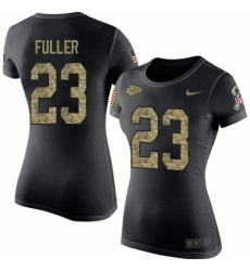 NFL Women's Nike Kansas City Chiefs #23 Kendall Fuller Black Camo Salute to Service T-Shirt