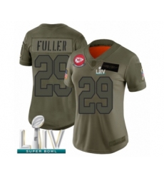 Women's Kansas City Chiefs #29 Kendall Fuller Limited Olive 2019 Salute to Service Super Bowl LIV Bound Football Jersey