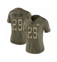 Women's Kansas City Chiefs #29 Kendall Fuller Limited Olive Camo 2017 Salute to Service Football Jersey