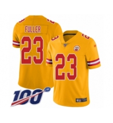 Youth Kansas City Chiefs #23 Kendall Fuller Limited Gold Inverted Legend 100th Season Football Jersey