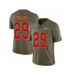 Youth Kansas City Chiefs #29 Kendall Fuller Limited Olive 2017 Salute to Service Football Jersey