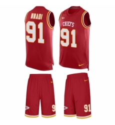 Men's Nike Kansas City Chiefs #91 Derrick Nnadi Limited Red Tank Top Suit NFL Jersey