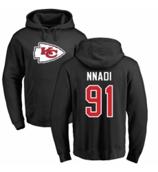 NFL Nike Kansas City Chiefs #91 Derrick Nnadi Black Name & Number Logo Pullover Hoodie