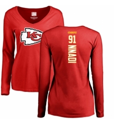 NFL Women's Nike Kansas City Chiefs #91 Derrick Nnadi Red Backer Slim Fit Long Sleeve T-Shirt