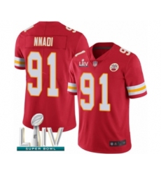 Youth Kansas City Chiefs #91 Derrick Nnadi Red Team Color Vapor Untouchable Limited Player Super Bowl LIV Bound Football Jersey