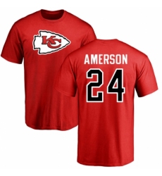 NFL Nike Kansas City Chiefs #24 David Amerson Red Name & Number Logo T-Shirt