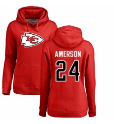NFL Women's Nike Kansas City Chiefs #24 David Amerson Red Name & Number Logo Pullover Hoodie