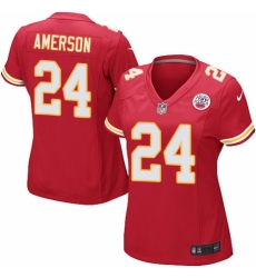 Women's Nike Kansas City Chiefs #24 David Amerson Game Red Team Color NFL Jersey