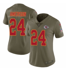 Women's Nike Kansas City Chiefs #24 David Amerson Limited Olive 2017 Salute to Service NFL Jersey