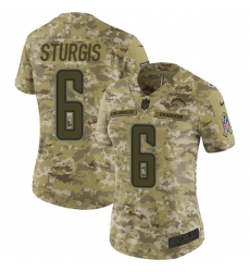 Women's Nike Los Angeles Chargers #6 Caleb Sturgis Limited Camo 2018 Salute to Service NFL Jersey