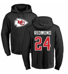 NFL Nike Kansas City Chiefs #24 Will Redmond Black Name & Number Logo Pullover Hoodie