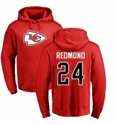 NFL Nike Kansas City Chiefs #24 Will Redmond Red Name & Number Logo Pullover Hoodie