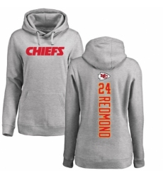 NFL Women's Nike Kansas City Chiefs #24 Will Redmond Ash Backer Pullover Hoodie