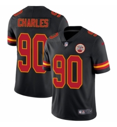 Men's Nike Kansas City Chiefs #90 Stefan Charles Limited Black Rush Vapor Untouchable NFL Jersey