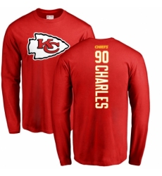 NFL Nike Kansas City Chiefs #90 Stefan Charles Red Backer Long Sleeve T-Shirt