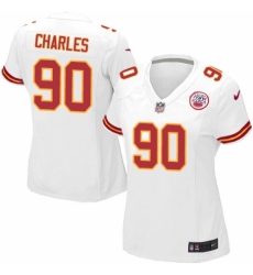 Women's Nike Kansas City Chiefs #90 Stefan Charles Game White NFL Jersey