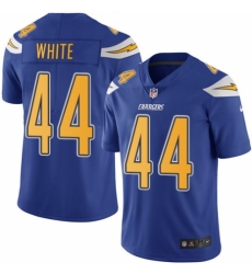 Men's Nike Los Angeles Chargers #44 Kyzir White Limited Electric Blue Rush Vapor Untouchable NFL Jersey