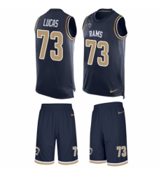 Men's Nike Los Angeles Rams #73 Cornelius Lucas Limited Navy Blue Tank Top Suit NFL Jersey