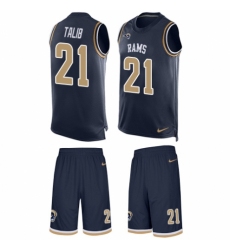 Men's Nike Los Angeles Rams #21 Aqib Talib Limited Navy Blue Tank Top Suit NFL Jersey